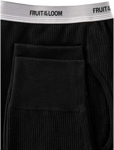 ملابس داخلية حرارية فاخرة معاد تدويرها للرجال من Fruit of the Loom، سروال طويل جونز (عبوتان) أسود متوسط in Saudi Arabia