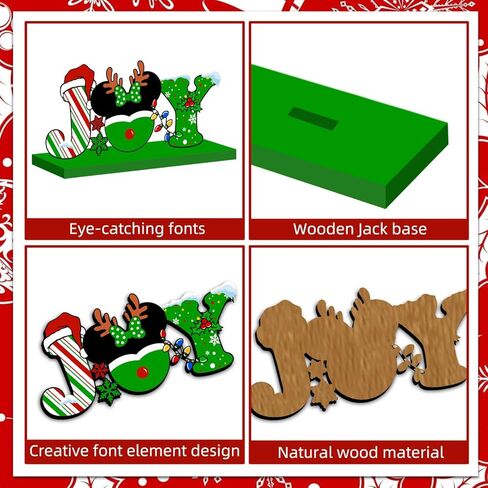 الماوس زينة عيد الميلاد الجدول محور 4pcs الزنجبيل عيد الميلاد حزب زينة علامات خشبية عيد ميلاد سعيد الجدول توبر علامات صور الدعامة لعطلات عيد الميلاد الطبقات صينية ديكور in Kuwait
