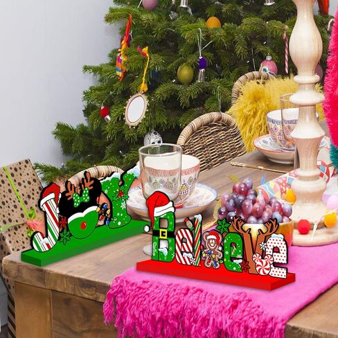 الماوس زينة عيد الميلاد الجدول محور 4pcs الزنجبيل عيد الميلاد حزب زينة علامات خشبية عيد ميلاد سعيد الجدول توبر علامات صور الدعامة لعطلات عيد الميلاد الطبقات صينية ديكور in Kuwait