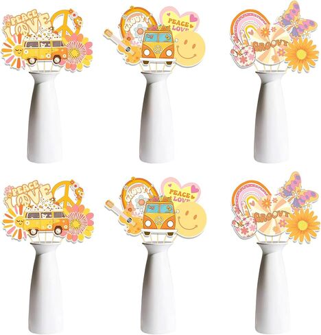 Groovy Centerpieces Sticks Set of 30, Groovy Birthday Party Decorations, Groovy Retro Hippie Party Supplies, Groovy Table Decorations, Great for Groovy Theme Baby Shower, Kids Birthday Party in Saudi Arabia