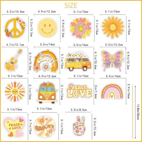 Groovy Centerpieces Sticks Set of 30, Groovy Birthday Party Decorations, Groovy Retro Hippie Party Supplies, Groovy Table Decorations, Great for Groovy Theme Baby Shower, Kids Birthday Party in Saudi Arabia