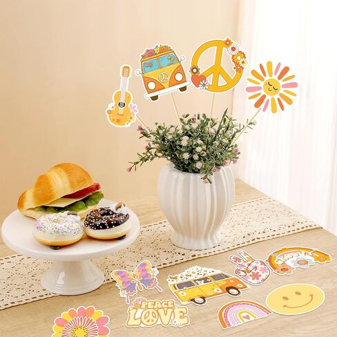 Groovy Centerpieces Sticks Set of 30, Groovy Birthday Party Decorations, Groovy Retro Hippie Party Supplies, Groovy Table Decorations, Great for Groovy Theme Baby Shower, Kids Birthday Party in Saudi Arabia