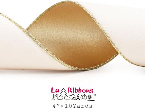 LaRibbons Burgundy Velvet Wired Ribbon 4 Inch x 10 Yards, Burgundy and Gold for Christmas Tree, Gift Wrapping, Wreath Bow, Outdoor Decoration in Kuwait