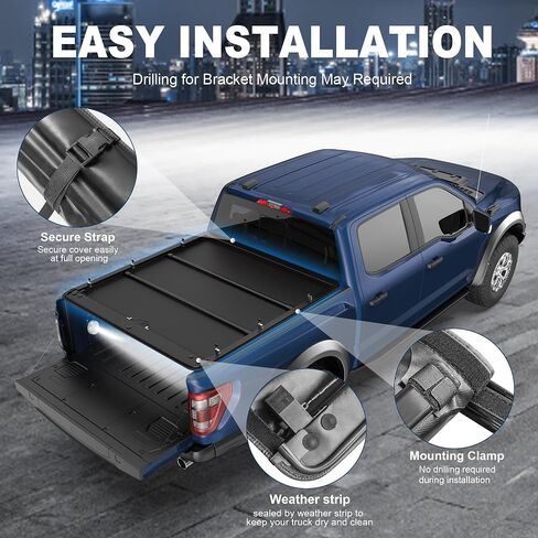 Tri 3-Fold 5.5FT Soft Folding Truck Tonneau Cover Compatible with 2004 2005 2006 2007 2008 Ford F150 F-150 (Excl. 2004 Heritage) Styleside 3 Fold On Top Truck Bed Cover in Saudi Arabia