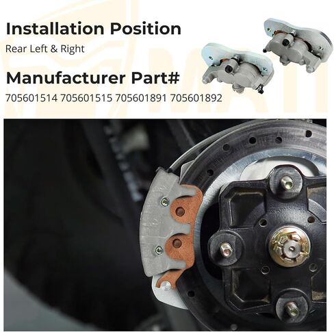 ماسكات الفرامل الخلفية والوسادات الملبدة لـ Maverick X3 Turbo 2017-2022، MPN# 705601514 705601515 705601891 705601892 in Saudi Arabia