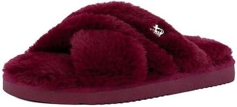 Juicy Couture Women's Slide Sandals With Faux Fur Slipper Sandals, Furry Slides, Womens Slip On Slippers in Saudi Arabia