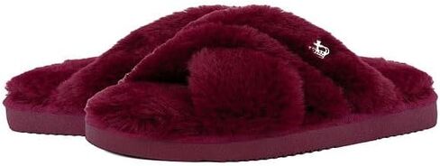 Juicy Couture Women's Slide Sandals With Faux Fur Slipper Sandals, Furry Slides, Womens Slip On Slippers in Saudi Arabia
