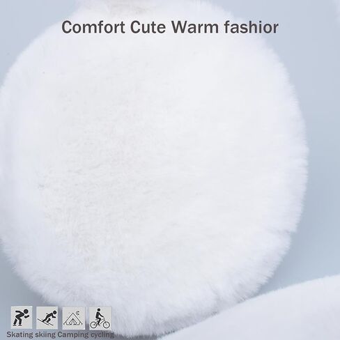 Winter Ear Muffs Gloves Set for Kids with Adjustable Sequins Shiny Fluffy Warm Earmuffs for Kids Outdoor Cold Weather in Kuwait