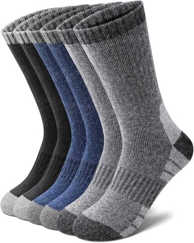 Merino Wool Hiking Socks for Men, Warm Thermal Crew Socks W/Cushion Moisture Wicking for Trekking Work Outdoor, 3 Pairs in Saudi Arabia