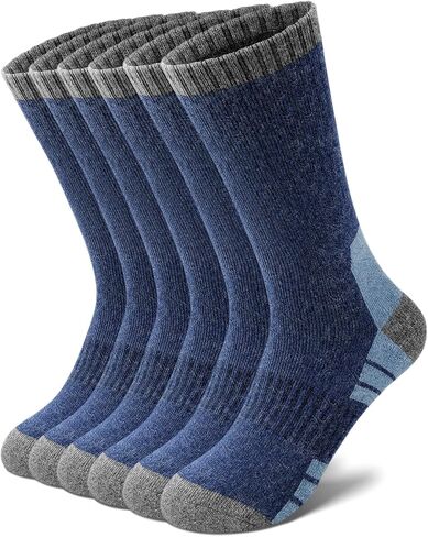 Merino Wool Hiking Socks for Men, Warm Thermal Crew Socks W/Cushion Moisture Wicking for Trekking Work Outdoor, 3 Pairs in Saudi Arabia