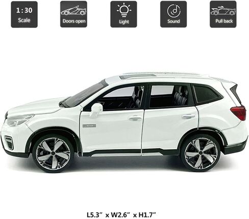مقياس 1:30 2021 سوبارو فورستر إي-بوكسر SUV نموذج لعبة سيارة معدنية ديكاست لعبة سيارة، أبواب مفتوحة، صوت خفيف، سحب للخلف، ألعاب للأولاد هدايا الأطفال، مجموعة رجالية، ديكور مكتب المنزل، أبيض in Kuwait