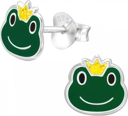 KIWI DAISY Frog .925 Sterling Silver Tiny Stud Earrings, for Cartilage, Helix, 2nd Ear Piercing (Hypoallergenic) in Kuwait