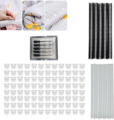Mini Stitchy Gun kit for Clothing- Stitchy Quick Clothing Fixer, Stitch Gun Sewing Tool Kit W 500 Black & 500 White 5mm Mini Fasteners,500pcs Bear Buttons,5pcs Needles in Saudi Arabia