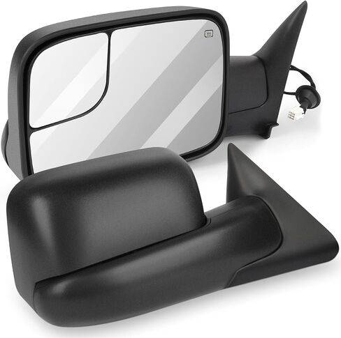 Towing Mirrors Fit for Dodge for Ram 1500/2500/3500 1998-2002 Replace Power Adjusted, Heated Function, Manual Folding & Flip Up w/Black Housing Tow Mirrors in Saudi Arabia