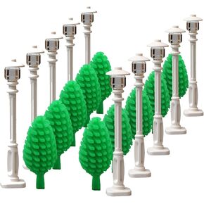 City Building Accessories Street Lamps Trees for House Garden Building Block Toys Street Light Compatible Major Brand Block