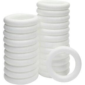 Bright Creations White Foam Ring Circles for Crafts, Wreath Forms, 4.7 Inches - Pack of 24