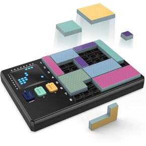 Blocks Pattern Matching Puzzle Games, Original Challenges Brain Teaser Toys for Kids & Teens, IQ Montessori STEM Educational Game for Boys Girls, Travel Games for Road Trips (Black)