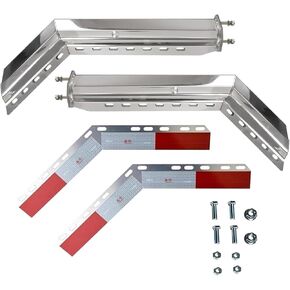TORQUE Mud Flap Hanger for Semi Trucks 2-1/2"Bolt Spacing 30" Chrome Set w/2 Aluminum Angled Reflectors,Spring Loaded,45 Degree Angled,Right and Left Included (TRMFH303)