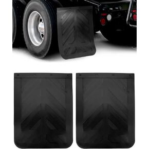 QWORK Semi Truck Tractor Trailer Mud Flaps, 2 Pack Heavy Duty Rubber Splash Guards Pro Mud Flaps Fenders, Universal Car Or Truck from Mud, 30" x 23.5", 1/4" Thick, Pair Black Mud Flaps