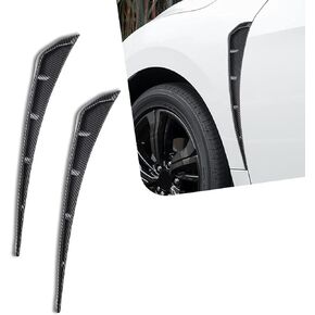 2 PCS Car Fender Side Vents, ABS Plastic Spoiler Stickers Decorative Exterior Accessories, Air Flow Intake Hole Spoiler Decor Cover, Universal for Most Cars Sedans (Black)