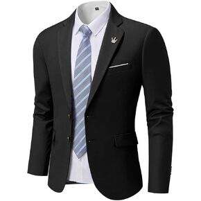 MrSure Men's Casual Blazer Slim Fit Two Buttons Suit Jackt, Lightweight Sport Coats for Daily