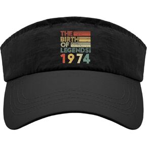 The Birth of Legends 1974 Hat Sun Visors for Women Sun Visors with Designs Sports Hats, One Size-Medium, Allblack