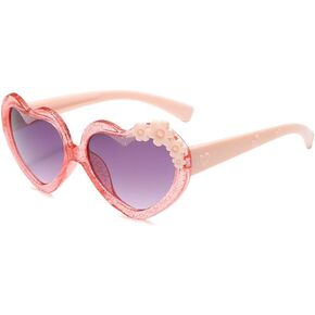 OZPYKAE Girl Heart Flower Sunglasses,Heart Shaped Cute Glasses UV 400 Protection Outdoor Girl Boy Gifts Eyewear Sunglasses