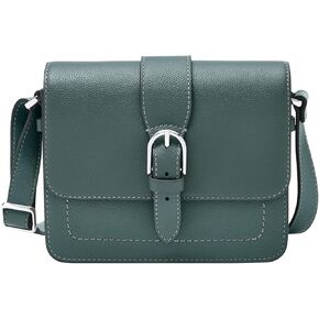 Fossil Zoey Leather Medium Flap Crossbody Bag, Dusty Sky