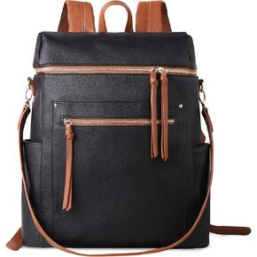 MEEJUNE Large Leather Backpack for Women Backpack Purse with Luggage Strap Crossdody Bag Travel Fashion Backpack Designer Ladies Shoulder bag with Adjustable Strap