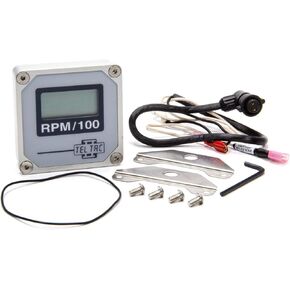 Tachometer, Tachometer II, 10000 RPM, 9V Battery, Digital, 2-1/4 in Square, Mount/Hardware, Black Face, Magneto/Electronic Ignitions, Kit