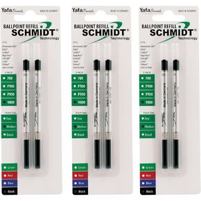 Schmidt Easy Flow 9000 Hybrid Ballpoint Medium Black, 6 Pack Blister (SC58203)
