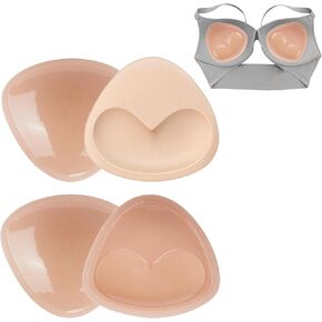 2 Pairs Double-Sided Sticky Bra Inserts,Self Adhesive Pads Reusable Push up Bra Inserrs for Bikini Swimsuit Dress