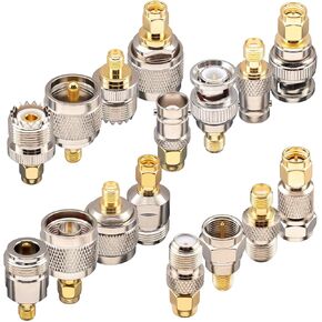 20pcs BNC Connector Kits BNC to SMA/BNC to BNC/BNC to UHF/BNC to N/BNC to F RF Coax BNC Adapter Male to Female Cable Converter