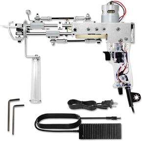 2 in 1 Tufting Gun - artufting 2 in 1 Cut Pile & Loop Pile Rug Tufting Gun AK-Duo - Easy-to-Use Rug Making Kit - Ideal for Craft Devotees, Crafting Studios & Social Media Creators (Transparent)
