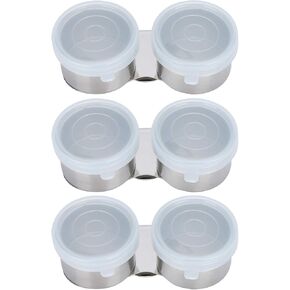 3Pcs Oil Painting Palette Cup, Stainless Steel Double Dipper Design with Lid, Clip Oil Container, Can Clip on Pe for Watercolor Acrylic