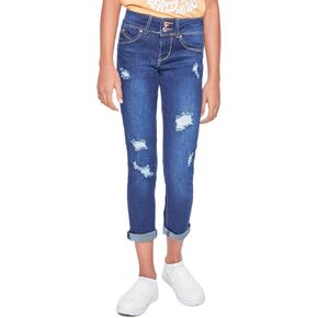 YMI Girls Sustainable Wannabettafit 2-Button Double Cuffed Skinny Jeans