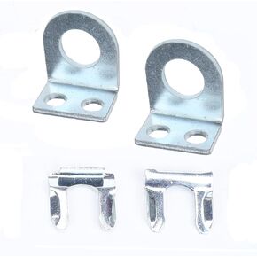 2PCS Mounting Tab for 3/16" Brake Line with Brake Line Retaining Clips, Dual Bolt On Holes, Zinc Steel