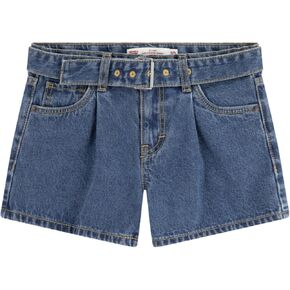Levi's Girls' Belted Girlfriend Fit Shorty Shorts (Big Kid)