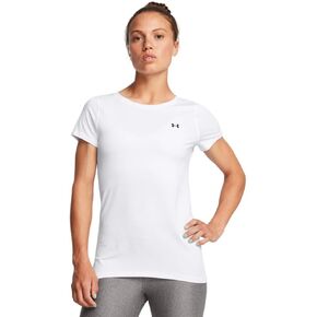 Under Armour Womens HeatGear Armour Short-Sleeve T-Shirt, (102) White / / Black, Large