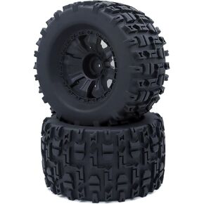 RC Truck 2.8 "Tires and Wheel Rim 12mm Hex Compatible for1/10 HPI HSP Savage XS TM Flux ARRMA 1/10 Gorgon KDM.Racing Successor HNR H9801 Mars Off Road Monster,2Pack