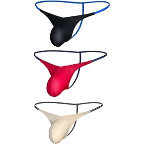 Men's G-String Sexy Charm Lightweight Thong 3D Pouch Underwear 3 Pack