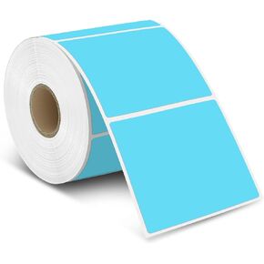 iEager White Square Thermal Label Stickers, 3" x 3" Self-Adhesive Square Direct Thermal Labels with Perforation Line, 500 Sheets/Roll