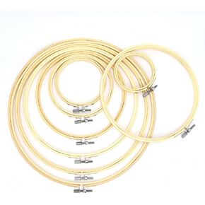 8 Pieces Embroidery Hoop Set, 8 Size Bamboo Adjustable Oval Cross Stitch Frame for Embroidery, Cross Stitch - 3 4 5 7 8 8.3 10.3 12 Inch in Saudi Arabia