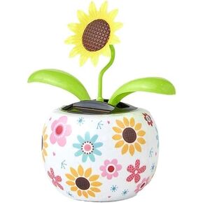 Color Sunflower Solar Dancing Flower Solar Dancing Solar Toys,Solar Powered Swinging Animated Dancer Toy Office Desk Car Decoration for Car, Funny Ornaments, Solar Power Kits