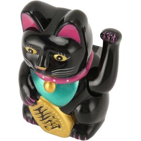 Lucky Solar Fortune Cat, Solar Powered Cute Waving Cat with 4 Inch Waving Arm for Home (White MLY23056 1)