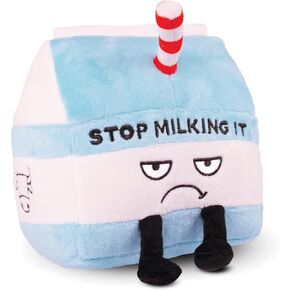 Milking It Plushie, Funny Meme Gag Gift, Comical Plush Collectible, Stocking Stuffer Present, Great for Emotional Support, Fun Desk Accessory, Weighted Base for Display in Kuwait