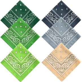 Paisley Pattern Bandanas Assorted Cowboy Bandanas Unisex Novelty Print Hip-hop Head Wrap Scarf Wristband