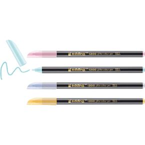 edding 1200 Colour Set of 4 Assorted Pastel Glitter Pen Set, 1 Count (Pack of 4), Multi 4