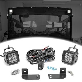 Dasen LED Light w/Wiring Mount Bracket kit Rear Roll Cage Spotlight 3 Inch 24W Backup Reverse LED Compatible with Polaris Ranger Full Size 2013-2024