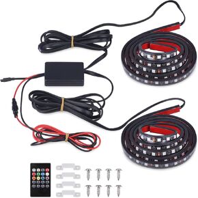 2PCS 60 Inch RGB LED Truck Bed Light Strip Kit with Sound-Activated Function for Truck Bed Cargo Boat Pickup RV SUV Waterproof IP67 Lighting Kit Tailgate Light 12v Boats and More in Saudi Arabia